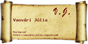 Vasvári Júlia névjegykártya